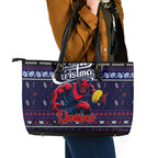 Demons Football Xmas Leather Tote Bag Australia AFL Mascot