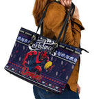 Demons Football Xmas Leather Tote Bag Australia AFL Mascot