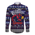 Personalized Demons Rugby Xmas Long Sleeve Button Shirt Australia AFL Mascot