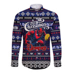 Personalized Demons Rugby Xmas Long Sleeve Button Shirt Australia AFL Mascot