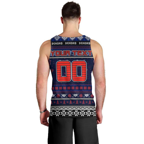 Personalized Demons Rugby Xmas Men Tank Top Australia AFL Mascot