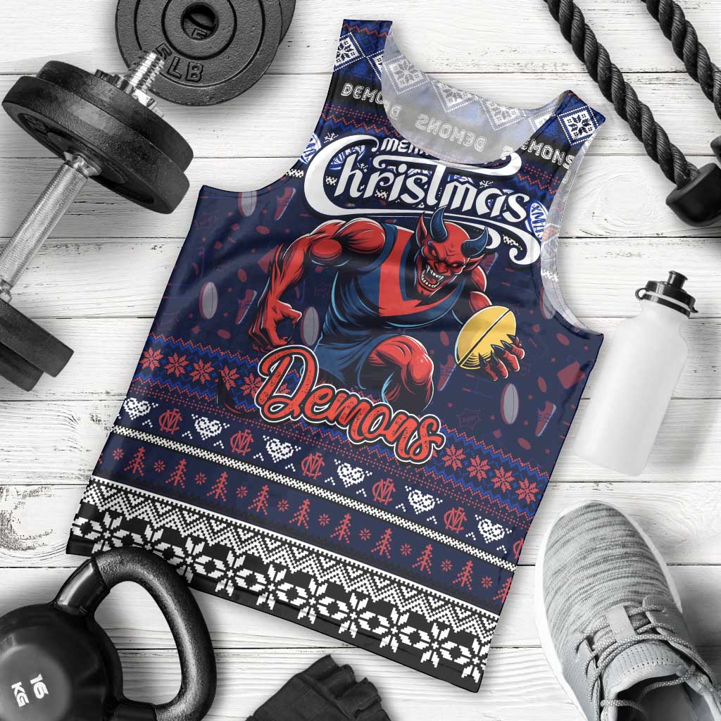 Personalized Demons Rugby Xmas Men Tank Top Australia AFL Mascot