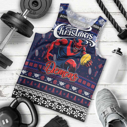Personalized Demons Rugby Xmas Men Tank Top Australia AFL Mascot