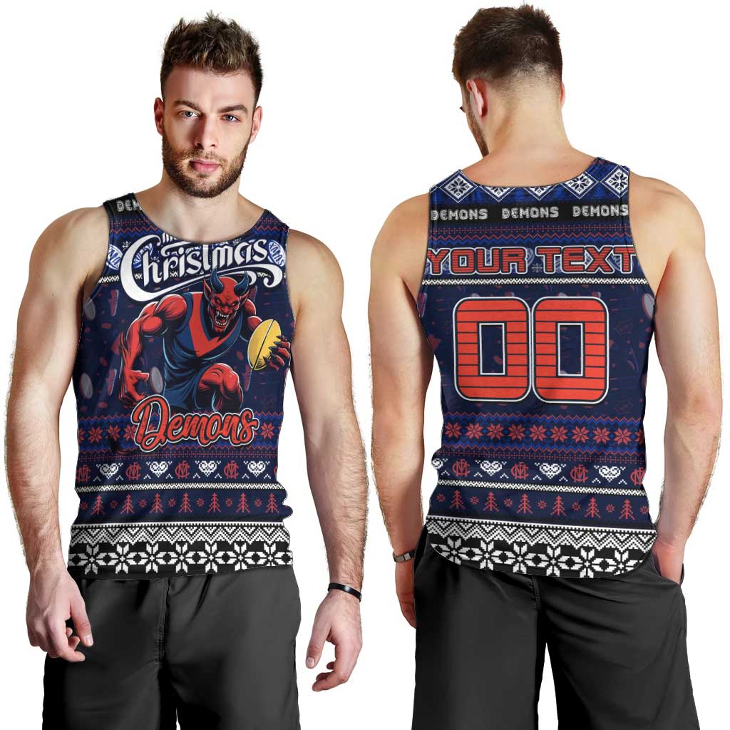 Personalized Demons Rugby Xmas Men Tank Top Australia AFL Mascot