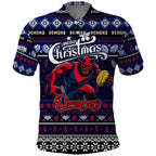 Personalized Demons Rugby Xmas Polo Shirt Australia AFL Mascot