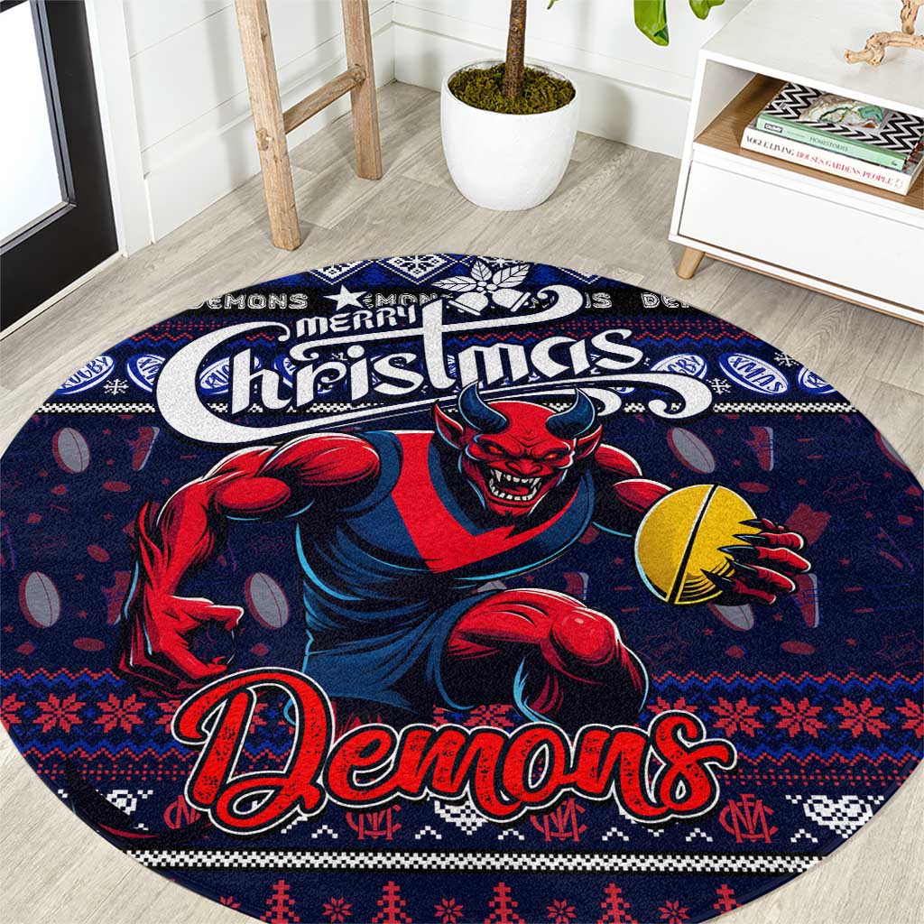 Demons Football Xmas Round Carpet Australia AFL Mascot