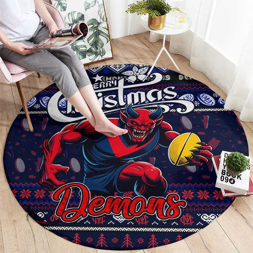 Demons Football Xmas Round Carpet Australia AFL Mascot