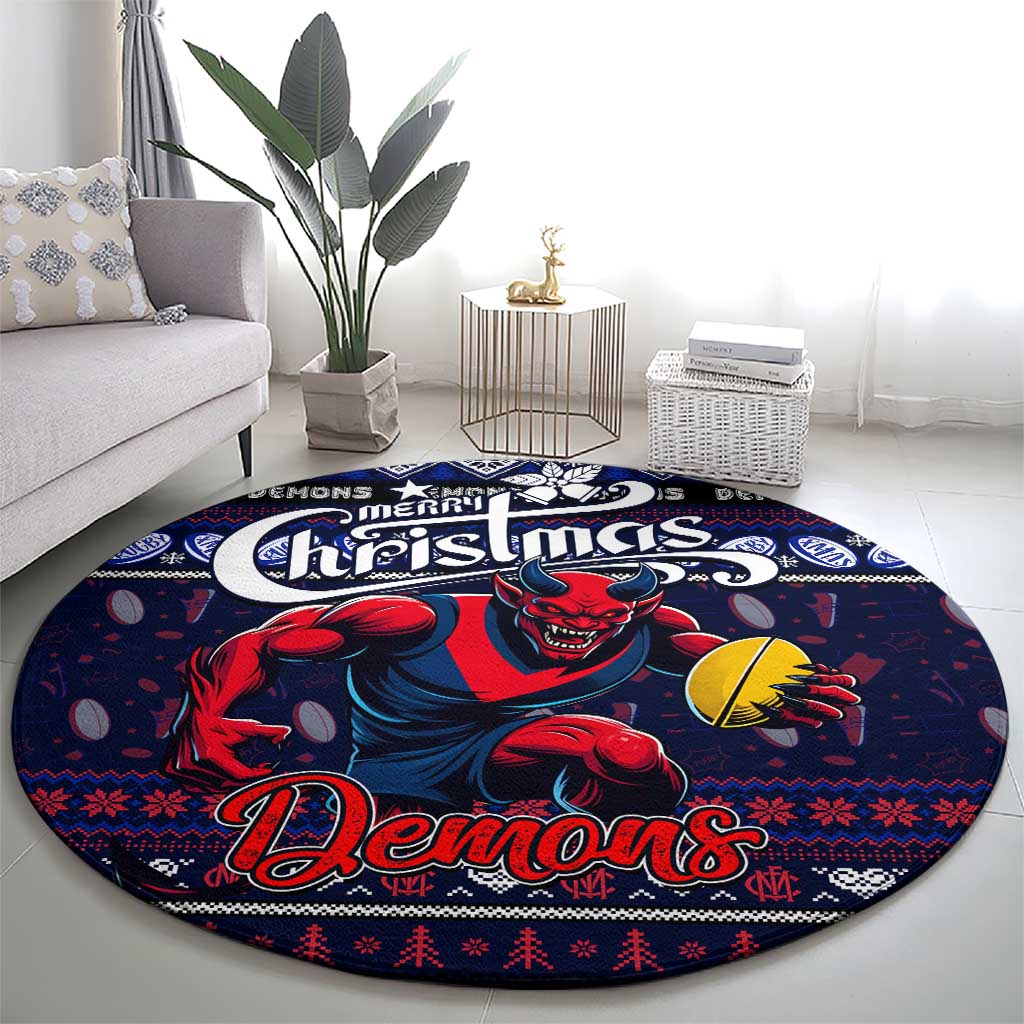 Demons Football Xmas Round Carpet Australia AFL Mascot