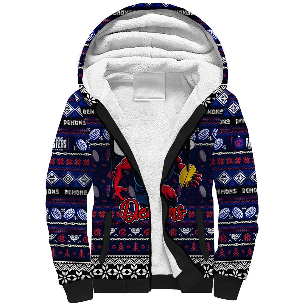 Personalized Demons Rugby Xmas Sherpa Hoodie Australia AFL Mascot