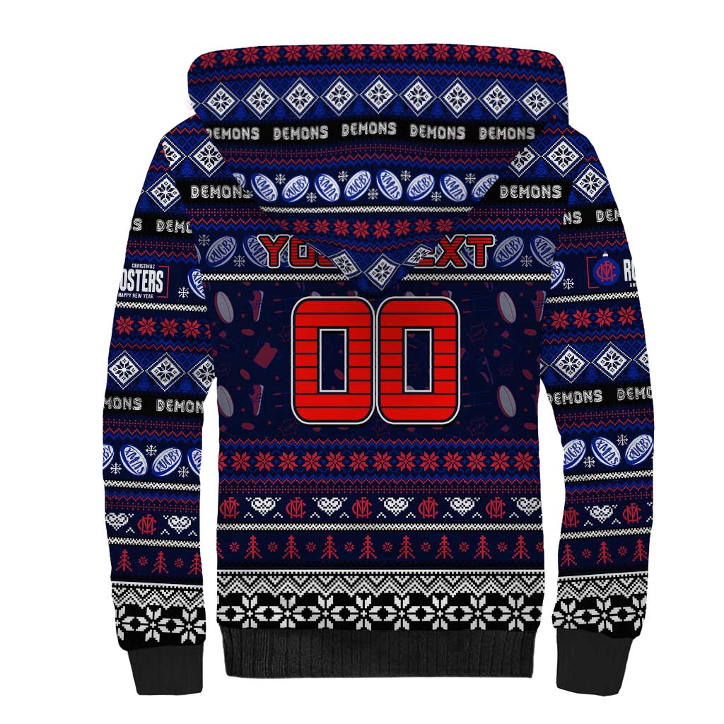 Personalized Demons Rugby Xmas Sherpa Hoodie Australia AFL Mascot