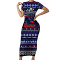 Personalized Demons Rugby Xmas Short Sleeve Bodycon Dress Australia AFL Mascot