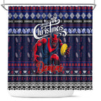 Demons Football Xmas Shower Curtain Australia AFL Mascot