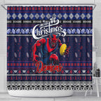 Demons Football Xmas Shower Curtain Australia AFL Mascot
