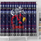 Demons Football Xmas Shower Curtain Australia AFL Mascot