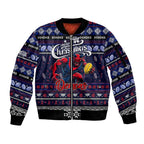 Personalized Demons Rugby Xmas Sleeve Zip Bomber Jacket Australia AFL Mascot