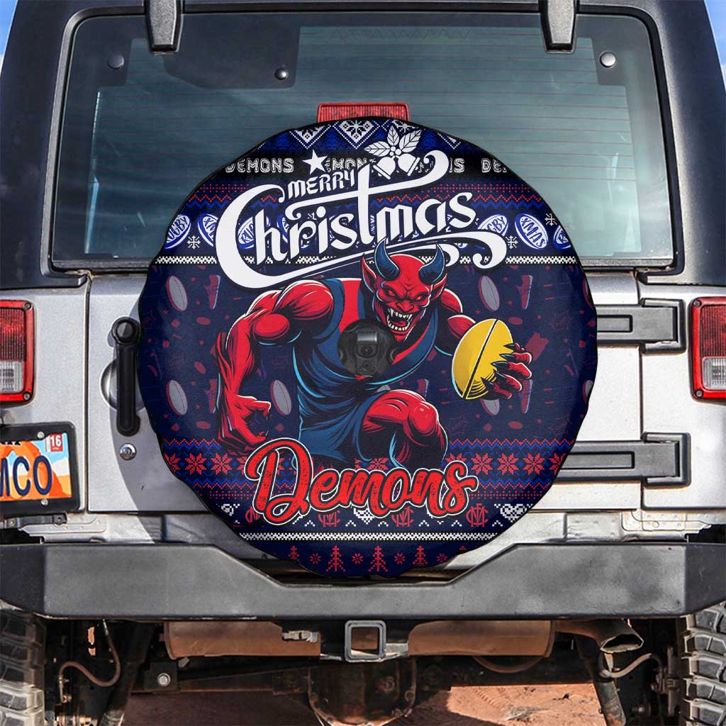 Demons Football Xmas Spare Tire Cover Australia AFL Mascot