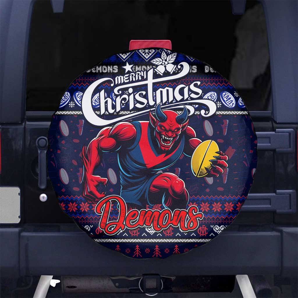 Demons Football Xmas Spare Tire Cover Australia AFL Mascot