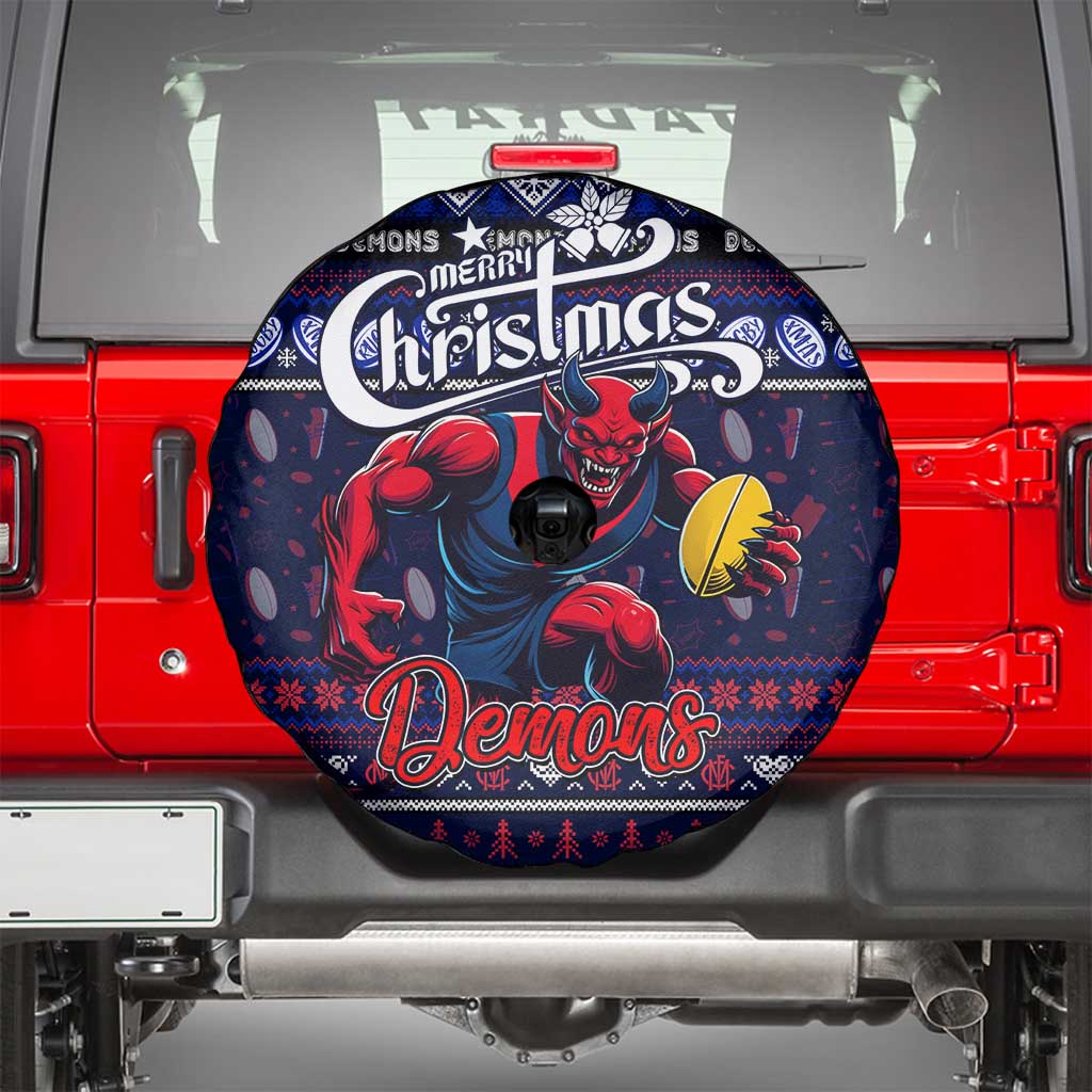 Demons Football Xmas Spare Tire Cover Australia AFL Mascot