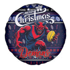 Demons Football Xmas Spare Tire Cover Australia AFL Mascot