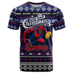Personalized Demons Rugby Xmas T Shirt Australia AFL Mascot