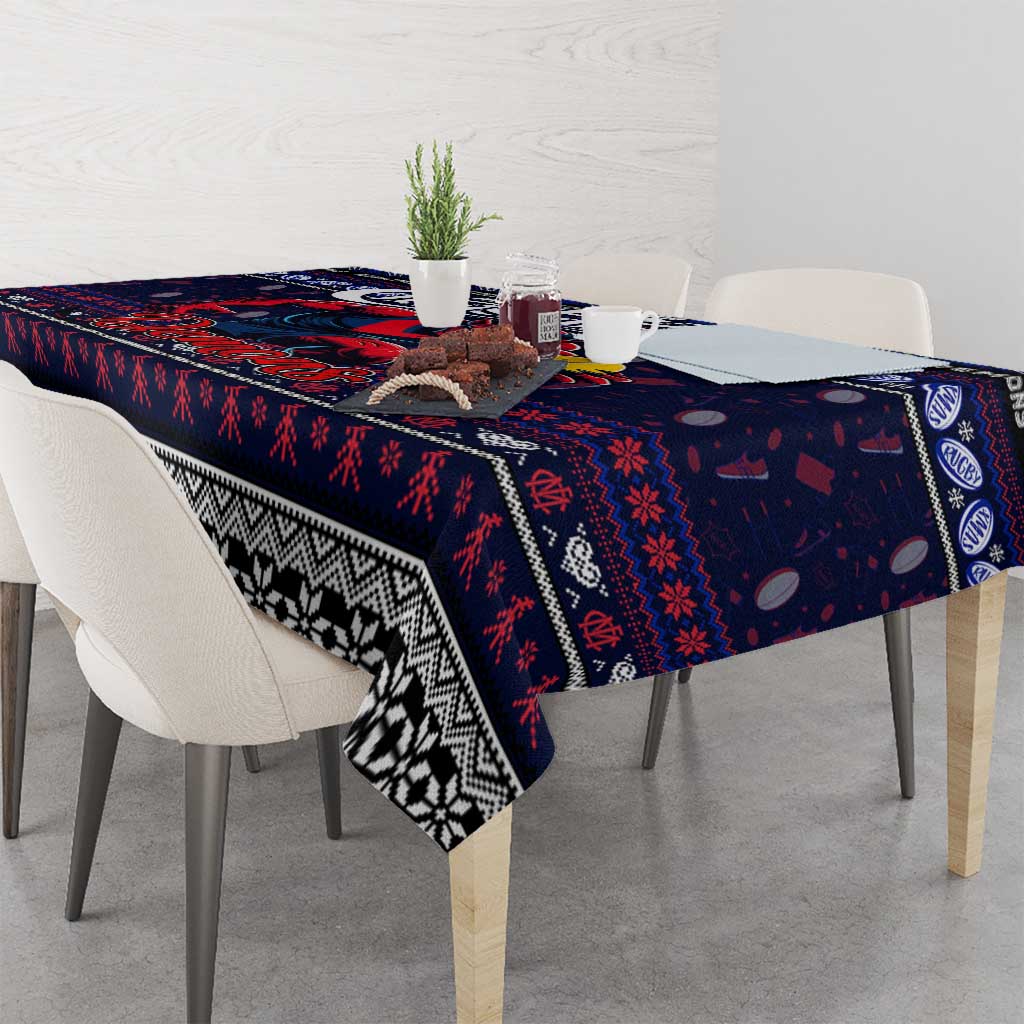 Demons Football Xmas Tablecloth Australia AFL Mascot