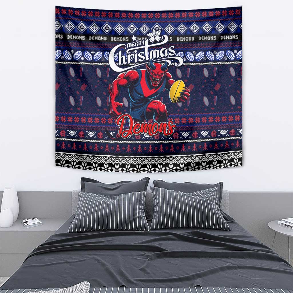 Demons Football Xmas Tapestry Australia AFL Mascot