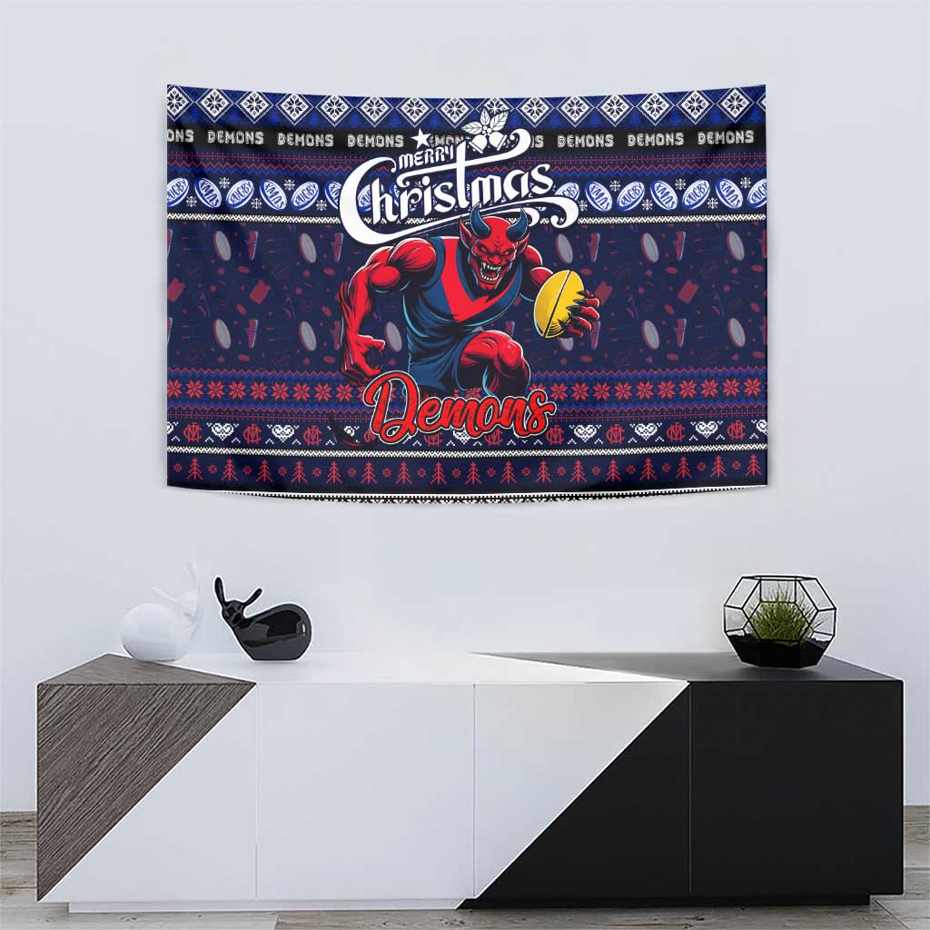 Demons Football Xmas Tapestry Australia AFL Mascot