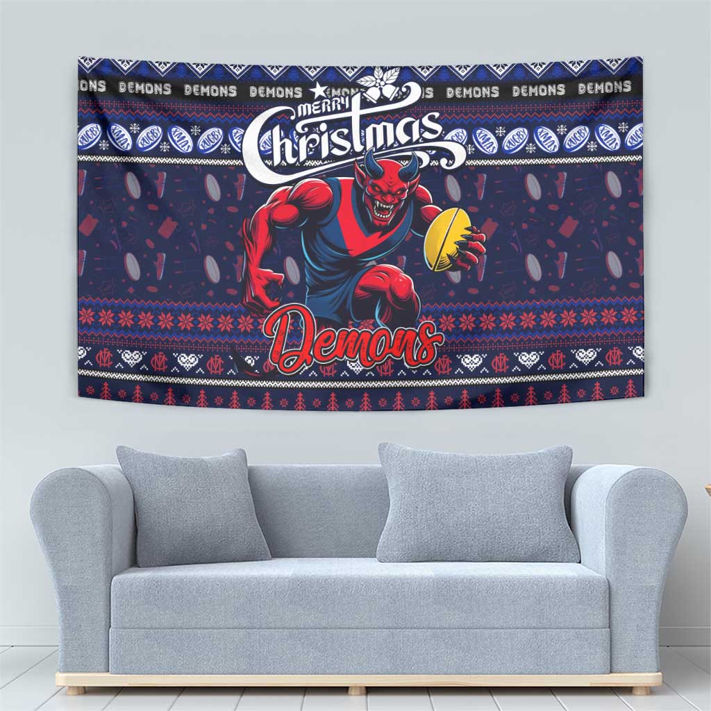 Demons Football Xmas Tapestry Australia AFL Mascot
