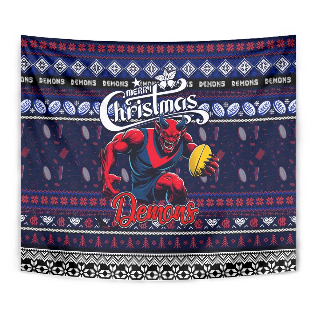 Demons Football Xmas Tapestry Australia AFL Mascot