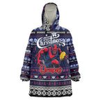 Personalized Demons Rugby Xmas Wearable Blanket Hoodie Australia AFL Mascot