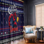 Demons Football Xmas Window Curtain Australia AFL Mascot