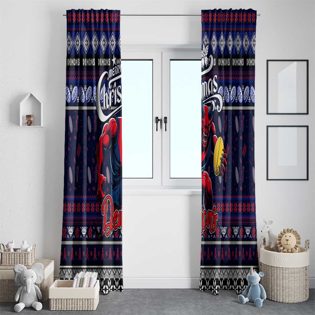Demons Football Xmas Window Curtain Australia AFL Mascot