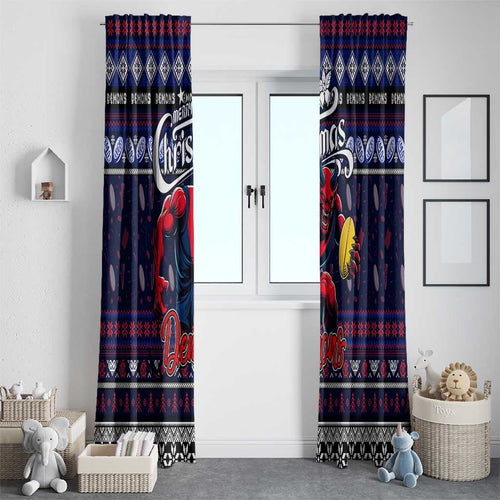 Demons Football Xmas Window Curtain Australia AFL Mascot