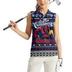 Personalized Demons Rugby Xmas Women Sleeveless Polo Shirt Australia AFL Mascot