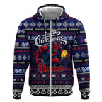 Personalized Demons Rugby Xmas Zip Hoodie Australia AFL Mascot