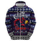 Personalized Demons Rugby Xmas Zip Hoodie Australia AFL Mascot