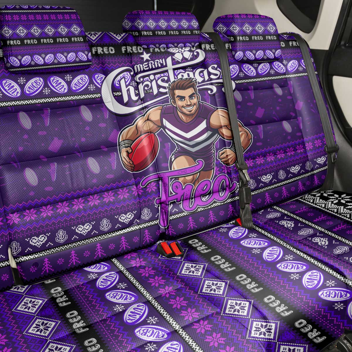 Freo Football Xmas Back Car Seat Cover Australia AFL Mascot