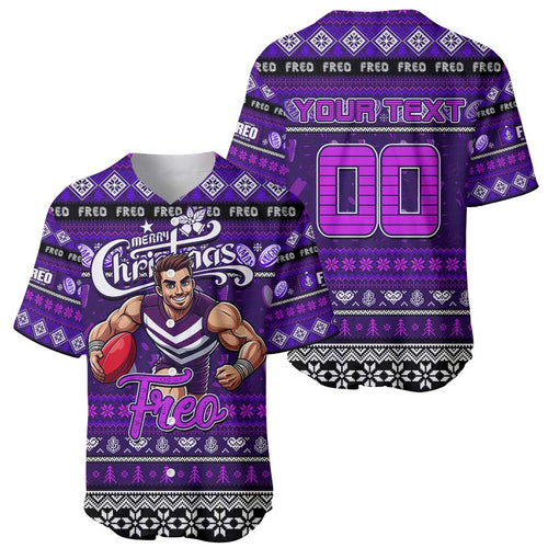 Personalized Freo Rugby Xmas Baseball Jersey Australia AFL Mascot