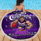 Freo Football Xmas Beach Blanket Australia AFL Mascot