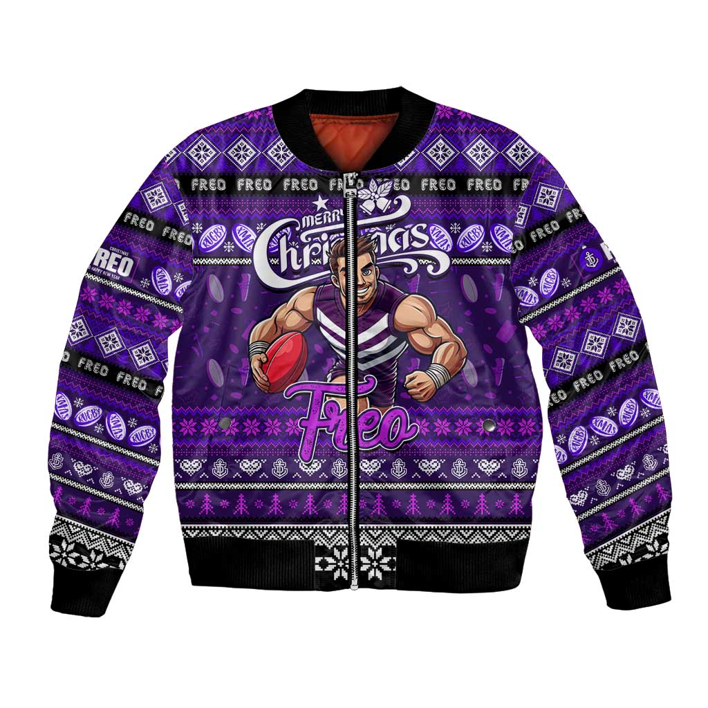 Personalized Freo Rugby Xmas Bomber Jacket Australia AFL Mascot