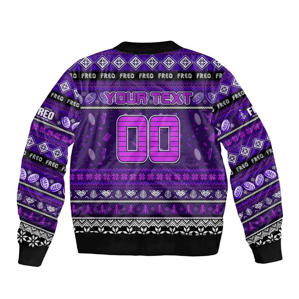 Personalized Freo Rugby Xmas Bomber Jacket Australia AFL Mascot