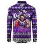 Personalized Freo Rugby Xmas Button Sweatshirt Australia AFL Mascot