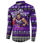 Personalized Freo Rugby Xmas Button Sweatshirt Australia AFL Mascot