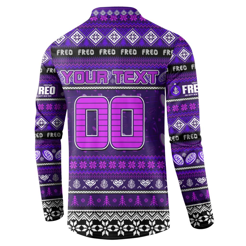 Personalized Freo Rugby Xmas Button Sweatshirt Australia AFL Mascot