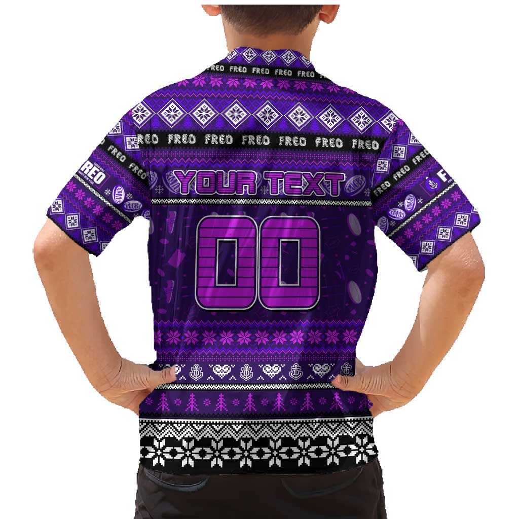 Personalized Freo Rugby Xmas Family Matching Mermaid Dress and Hawaiian Shirt Australia AFL Mascot