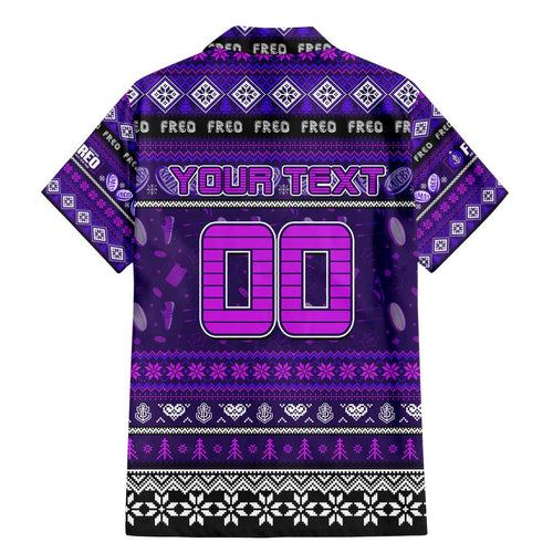 Personalized Freo Rugby Xmas Family Matching Mermaid Dress and Hawaiian Shirt Australia AFL Mascot