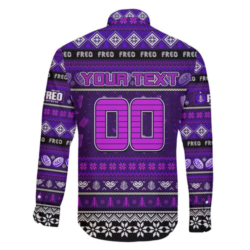 Personalized Freo Rugby Xmas Family Matching Mermaid Dress and Hawaiian Shirt Australia AFL Mascot