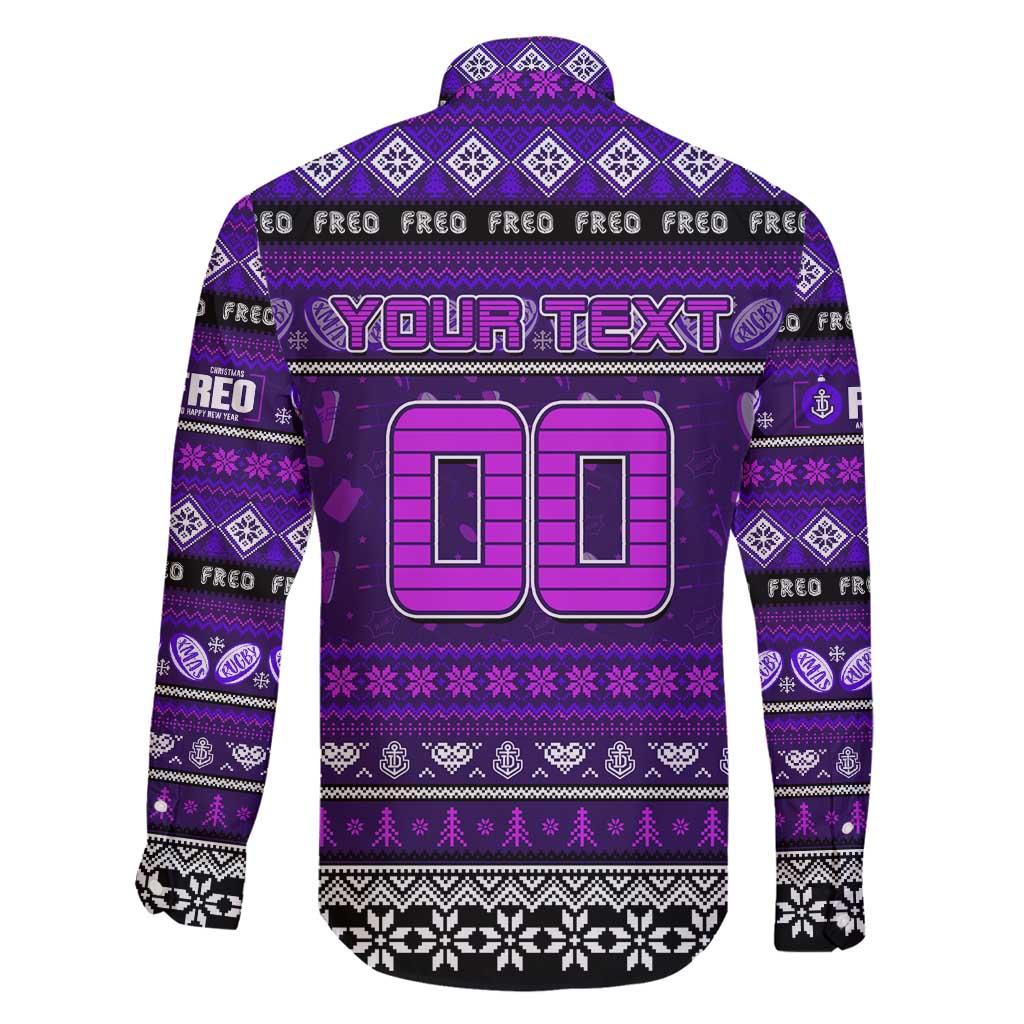 Personalized Freo Rugby Xmas Family Matching Off Shoulder Maxi Dress and Hawaiian Shirt Australia AFL Mascot