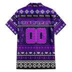 Personalized Freo Rugby Xmas Family Matching Off Shoulder Short Dress and Hawaiian Shirt Australia AFL Mascot