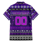 Personalized Freo Rugby Xmas Family Matching Short Sleeve Bodycon Dress and Hawaiian Shirt Australia AFL Mascot